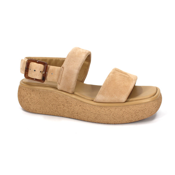 Vince Laguna Platform Sandals NEW Blonde Suede Leather Buckle Open Toe Size 37